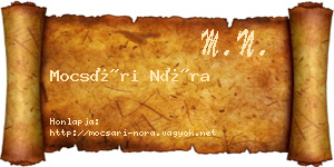 Mocsári Nóra névjegykártya