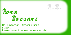 nora mocsari business card